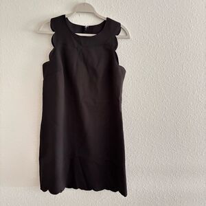 J.Crew Black Scalloped Hem Sleeveless Dress Size 10